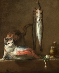 Still Life With Cat And Fish by Jean Baptiste Siméon Chardin, 1728